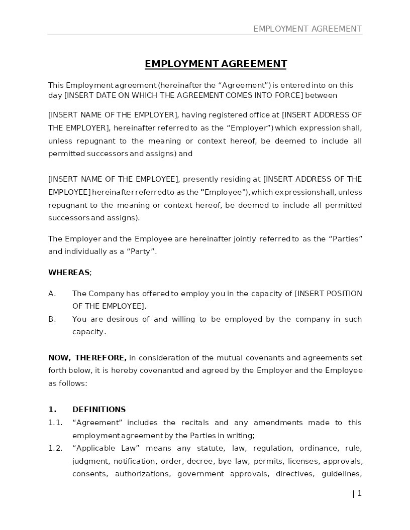 EMPLOYMENT AGREEMENT