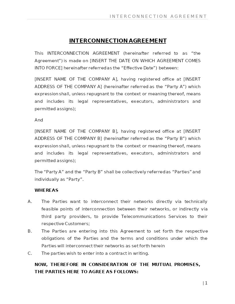 INTERCONNECTION AGREEMENT