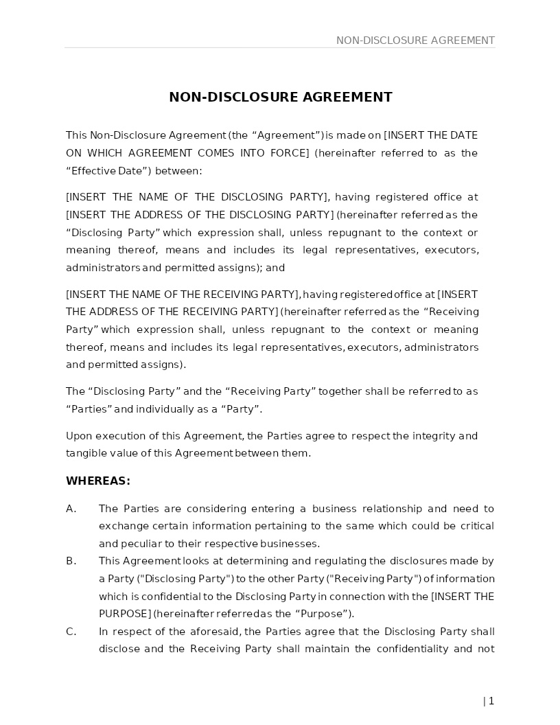 NON-DISCLOSURE AGREEMENT