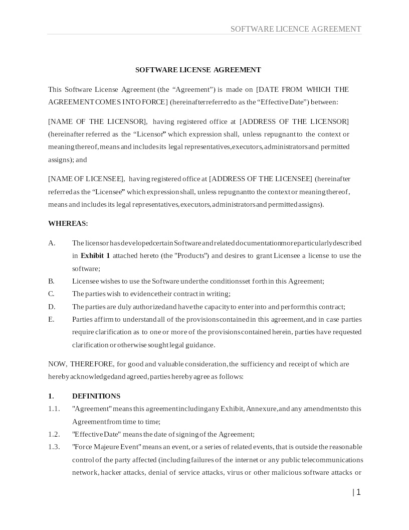SOFTWARE LICENSE AGREEMENT