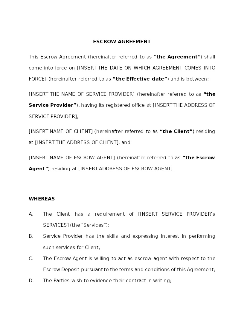 ESCROW AGREEMENT